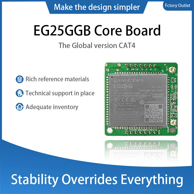 

Quectel EG25GGB-256-SGNS Development Core Board CAT4 Module Global version suporrt GNSS EG25-G embedded core board