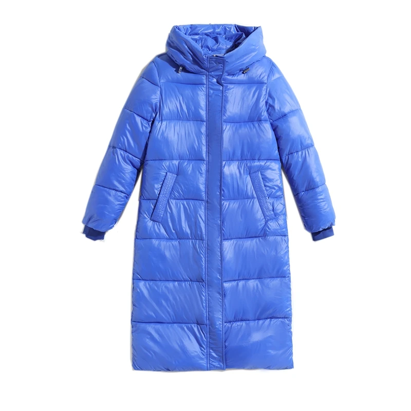 2022 Winter New Women Glossy Down Padded Jacket Loose Thick Warmth Parka Coat Jacket Women Long Down Cotton Jacket Female