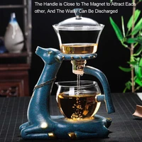 creative kung fu deer glass teapot heat resistant glass teapot infuser tea turkish drip pot heating base for tea coffee make set
