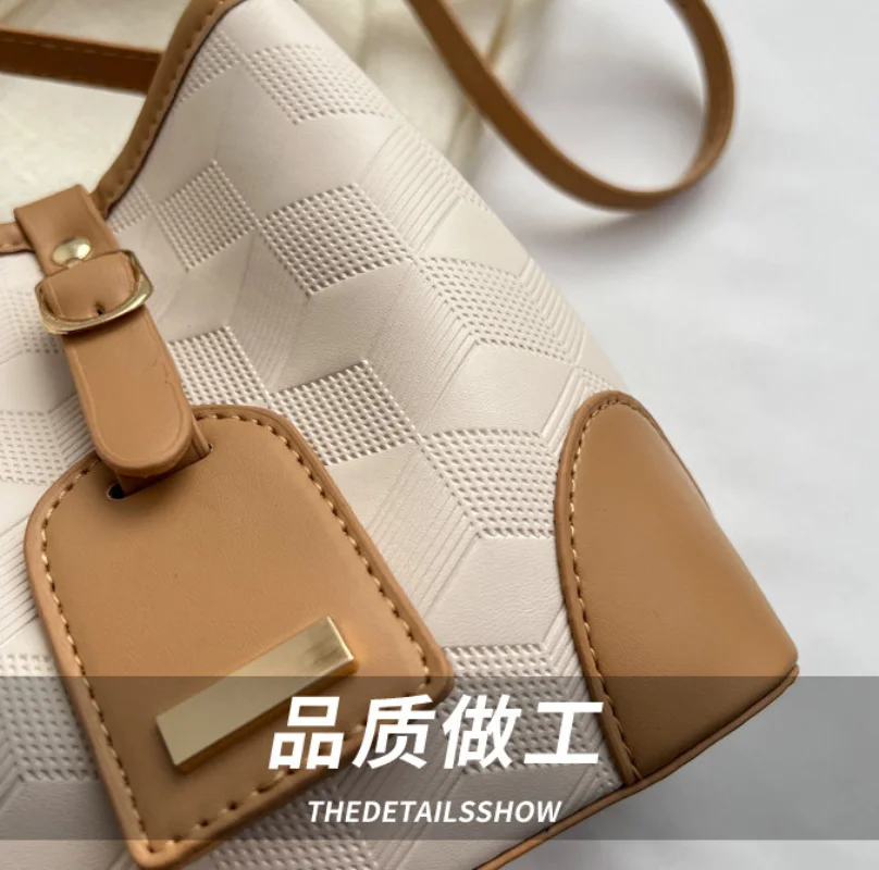 Women's Fashion PU Retro Casual Crossbody Large Capacity Single Shoulder Bag Portable Luxury String Bucket Bag for женский Bolsa