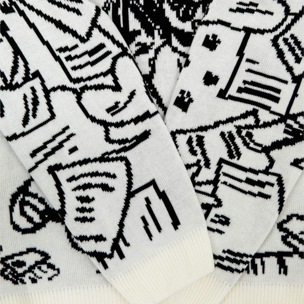 Винтажные Мультяшные вязаные свитера для мужчин и женщин повседневные Модные