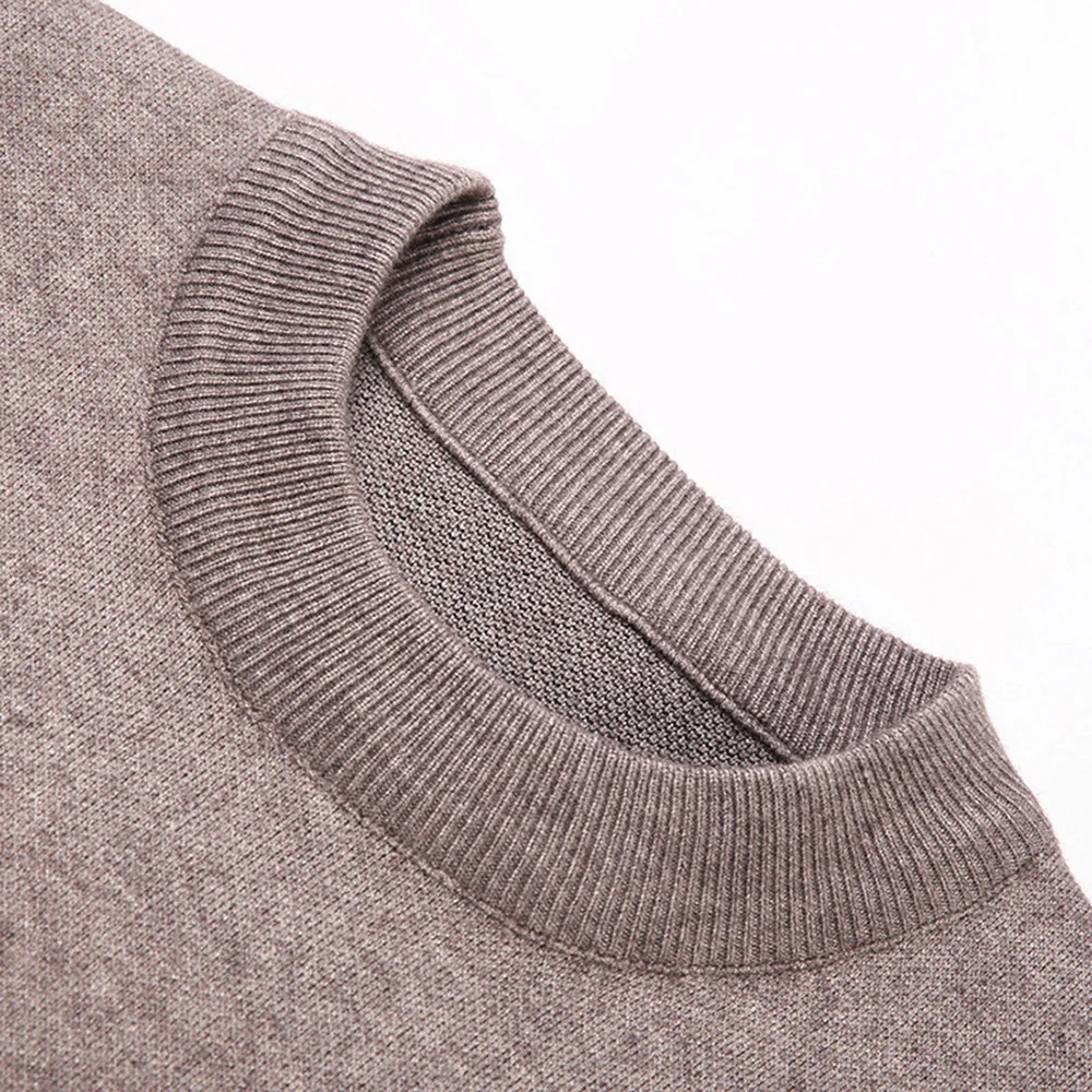 Covrlge Spring Winter Men's Crew Neck Sweater Casual New Jacquard Knit Pullover Sweater for Men Warm Long Sleeve Top Male MZM166