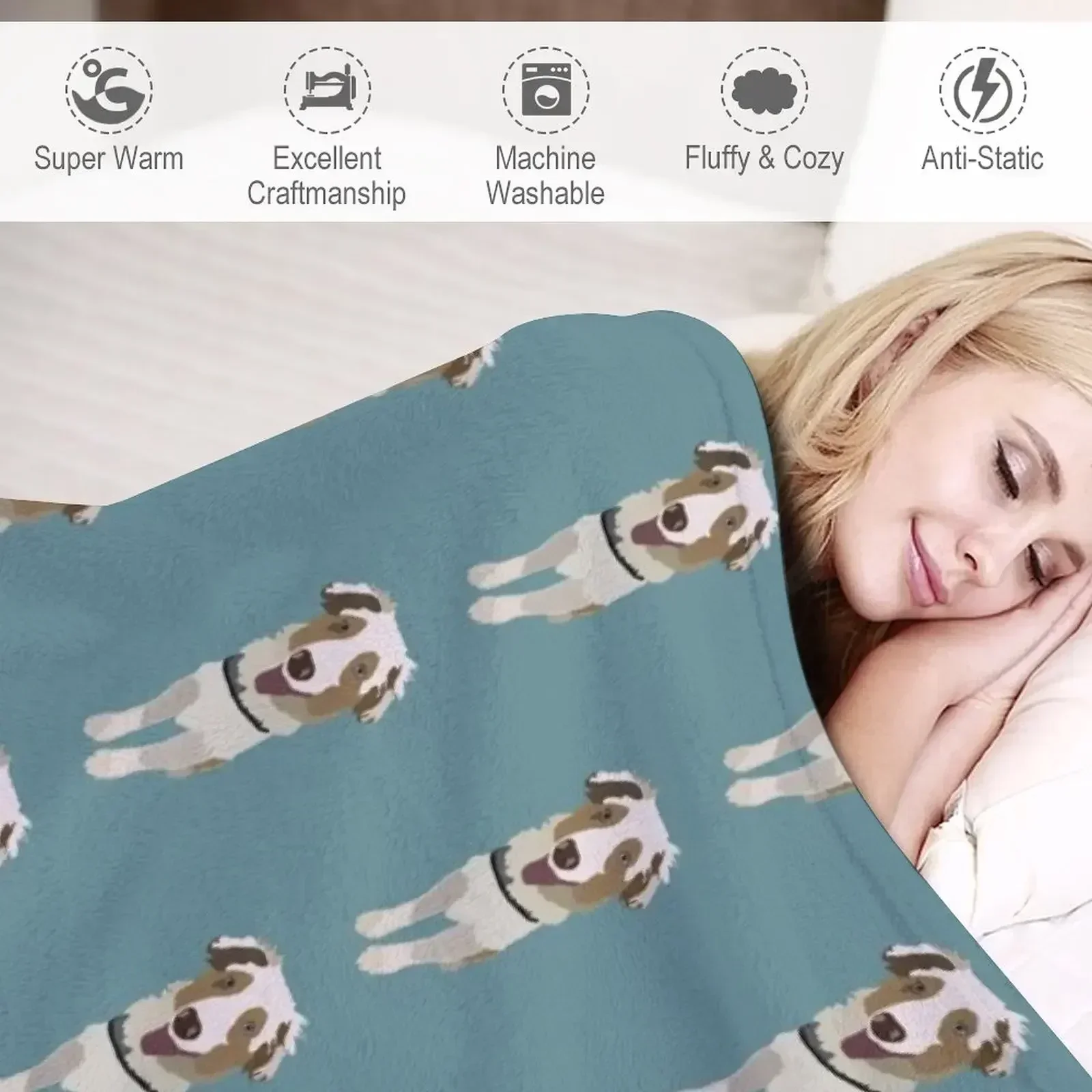 Австралийская овчарка Aussie Puppy Пледы Летние волосы манга Одеяла