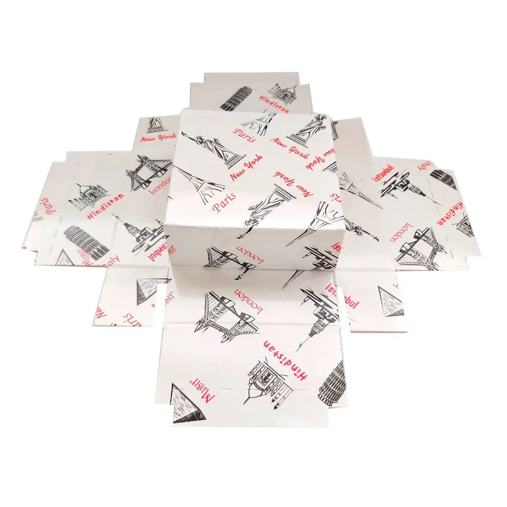 Ацетатная коробка с символами города 8x8x3 см 10 шт. | Дом и сад