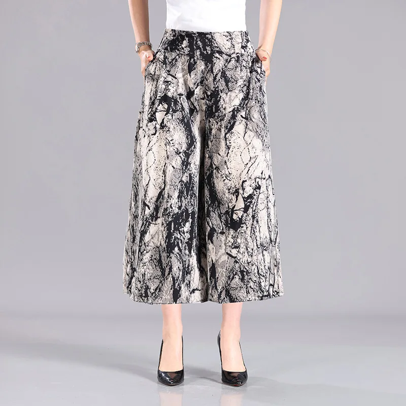 Брюки женские шифоновые с широкими штанинами Повседневная Свободная