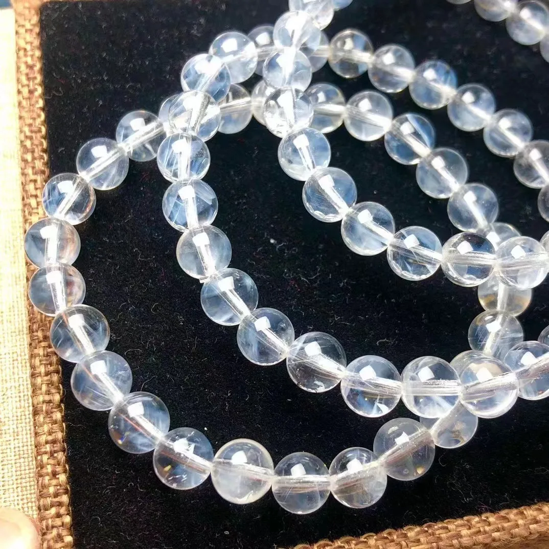

7mm Popular Sale Natural Blue Needle Stone Crystal Healing Bead Bracelet Special Jewelry Gift For Women Man