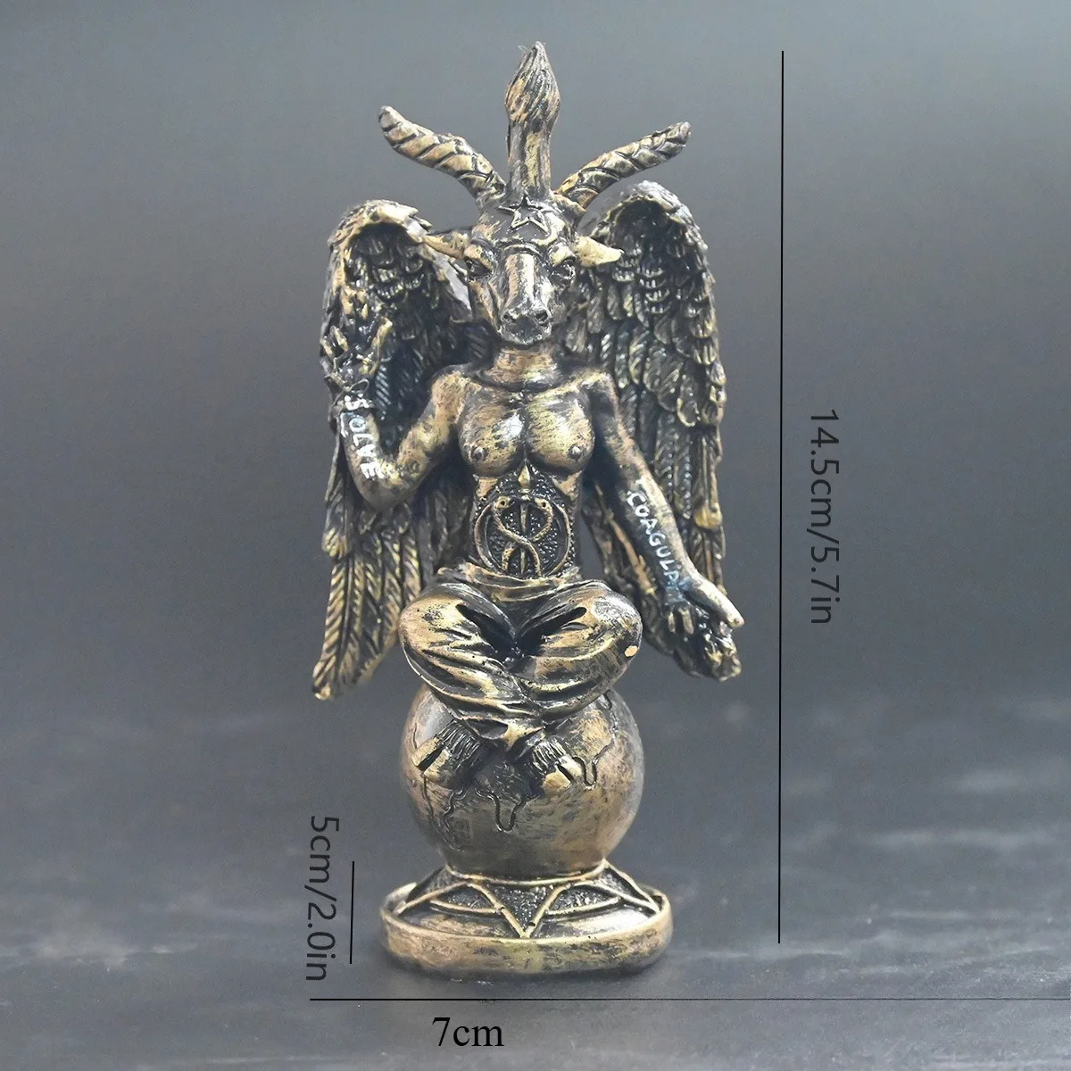 

Сатанинский демон Статуя козла Мендеса Церковь Сатаны Сабатическая Коза Идол Бафомет Смола Оккультический Рогатый Бог Коза Сад Декор