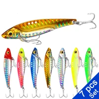 7 pcs vib fishing lures 8g 13g 16g 20g metal jig isca artificial lure inside hard bait diving bait winte sea tackle set