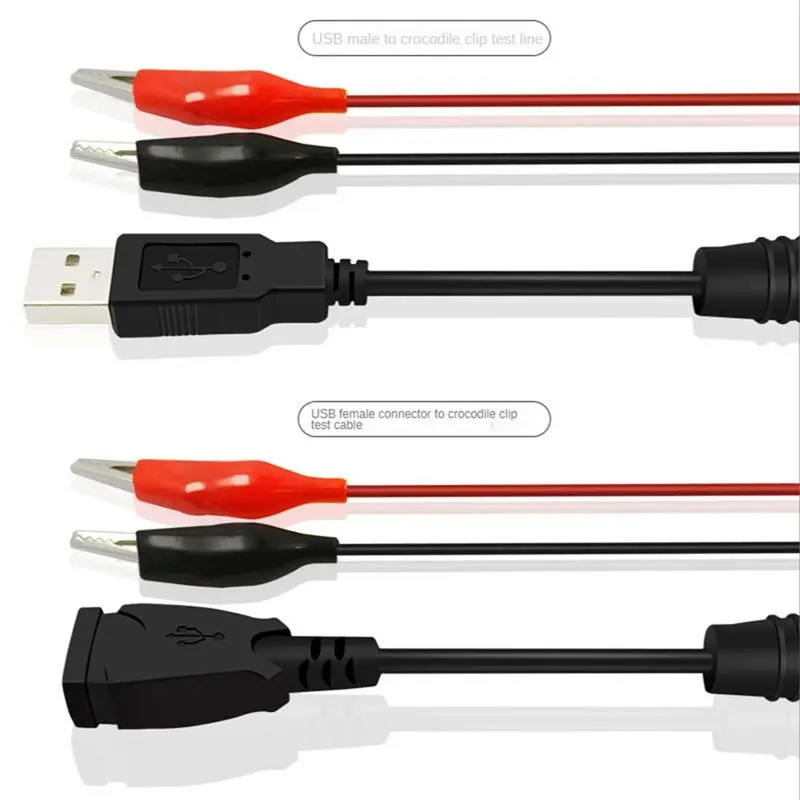 Фото A01E-2 шт. USB-кабель с зажимами типа «крокодил» (папа/мама) для USB-тестера, измерителя напряжения постоянного тока, амперметра, измерителя емкости и мощности №5