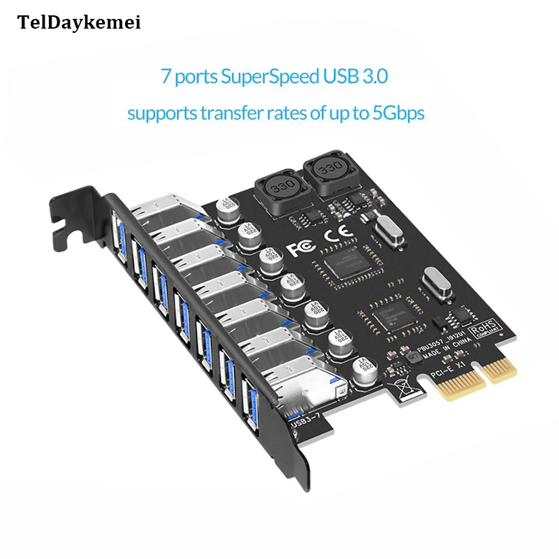 USB 3 0 PCI Express адаптер E на 7 портов расширенный концентратор PCIe контроллер