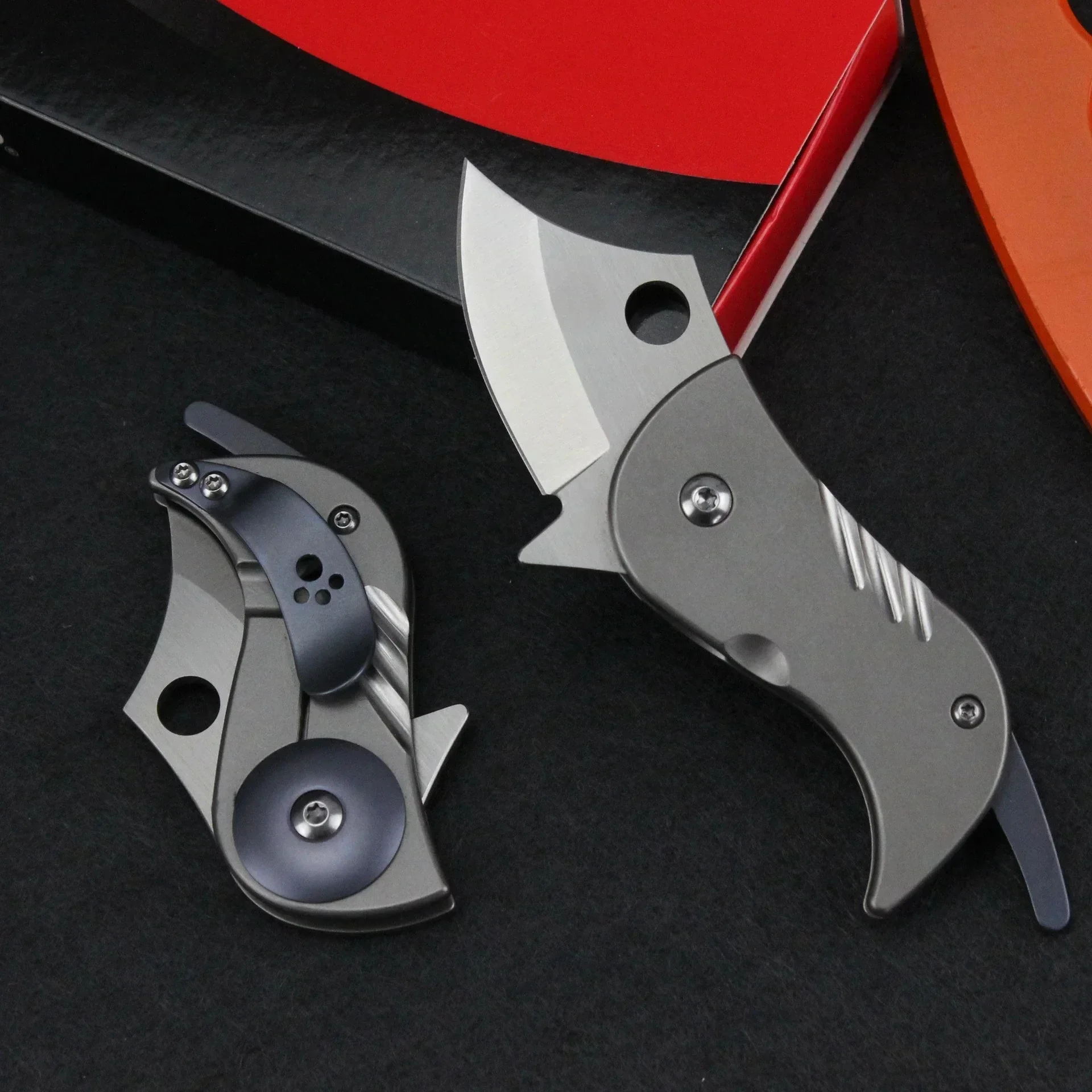 Складной нож C256 высокой твердости титановая ручка из нержавеющей стали походный