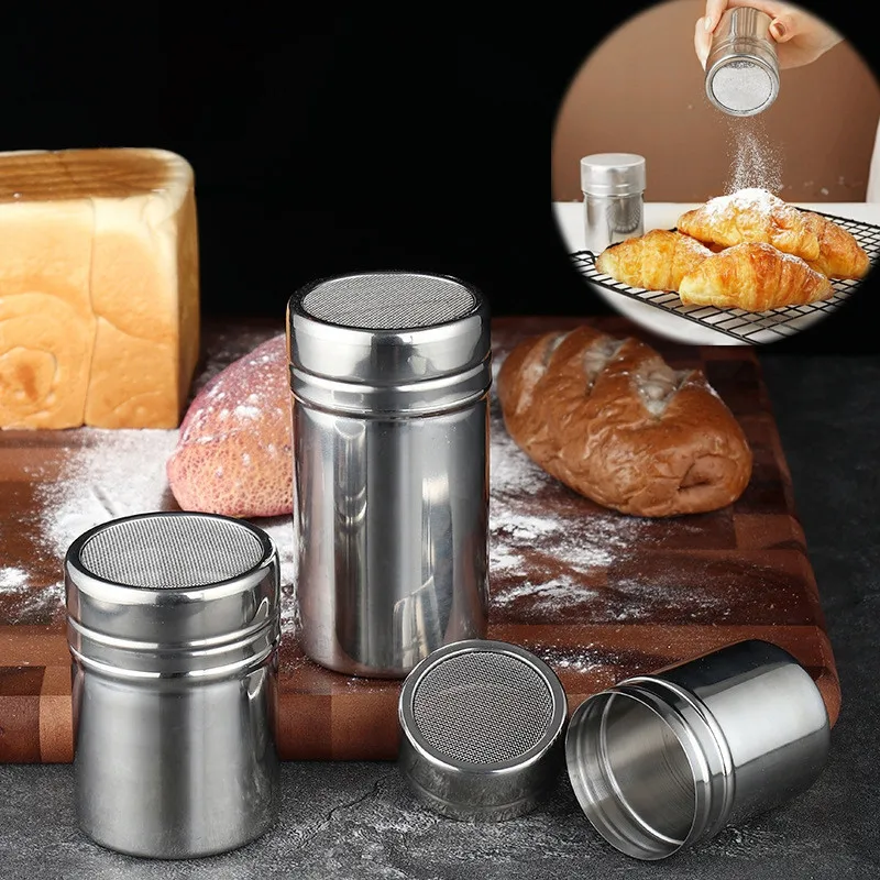 

Портативное сито какао-порошка из нержавеющей стали, тонкая сетка, искусственные кухонные приспособления, выпечка, кондитерские изделия, а...