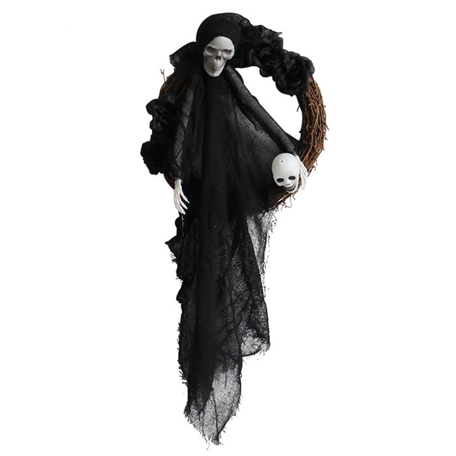 

Halloween Welcome Signs for Porch Wreaths Large Artificial Skull Ghost Hanging Ornament Seasonal Home Party Decorations