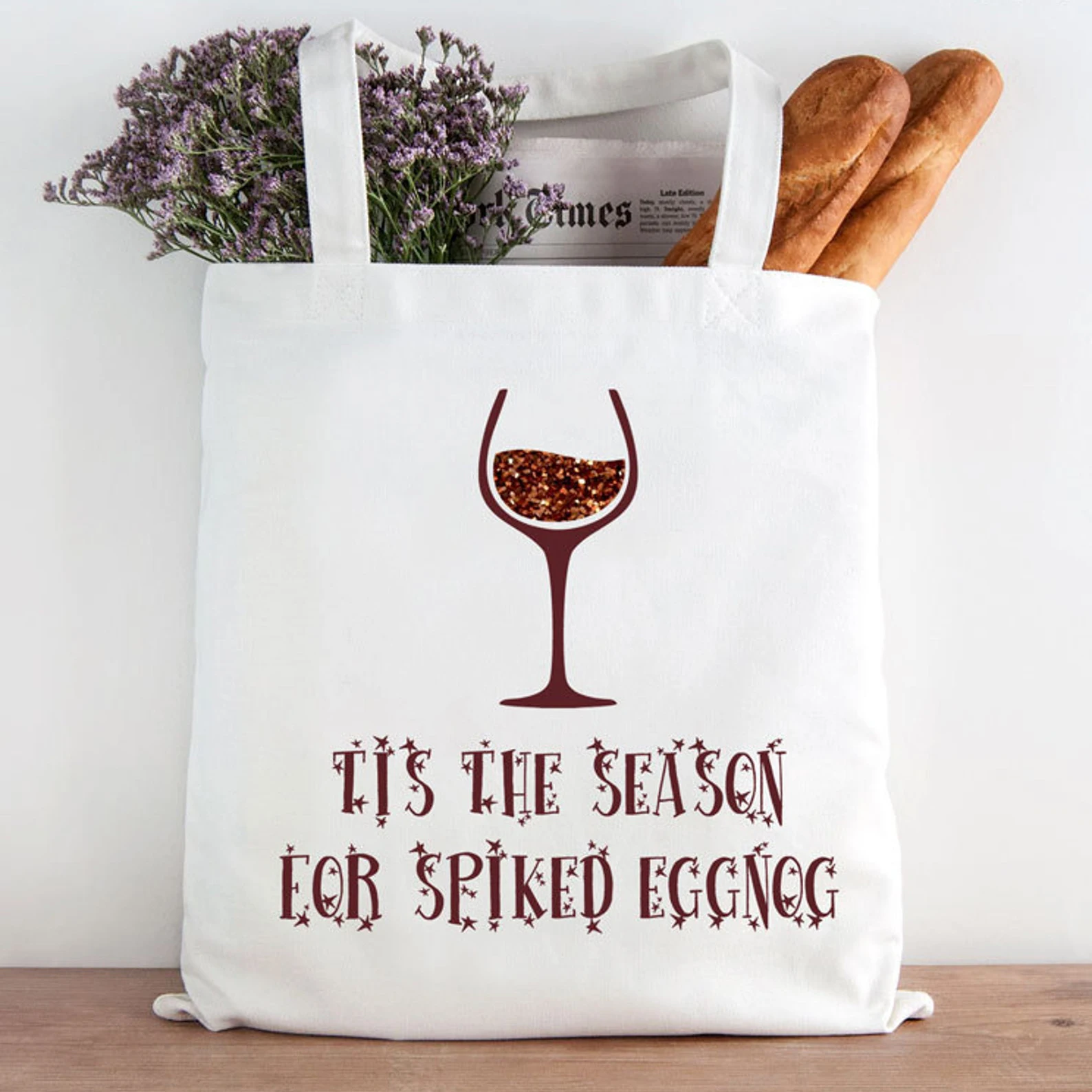 

Women Shopper Spiked Eggnog Merry Christmas Xmas Santa print Shopper Bag girl handbag Tote Shoulder Lady Bag
