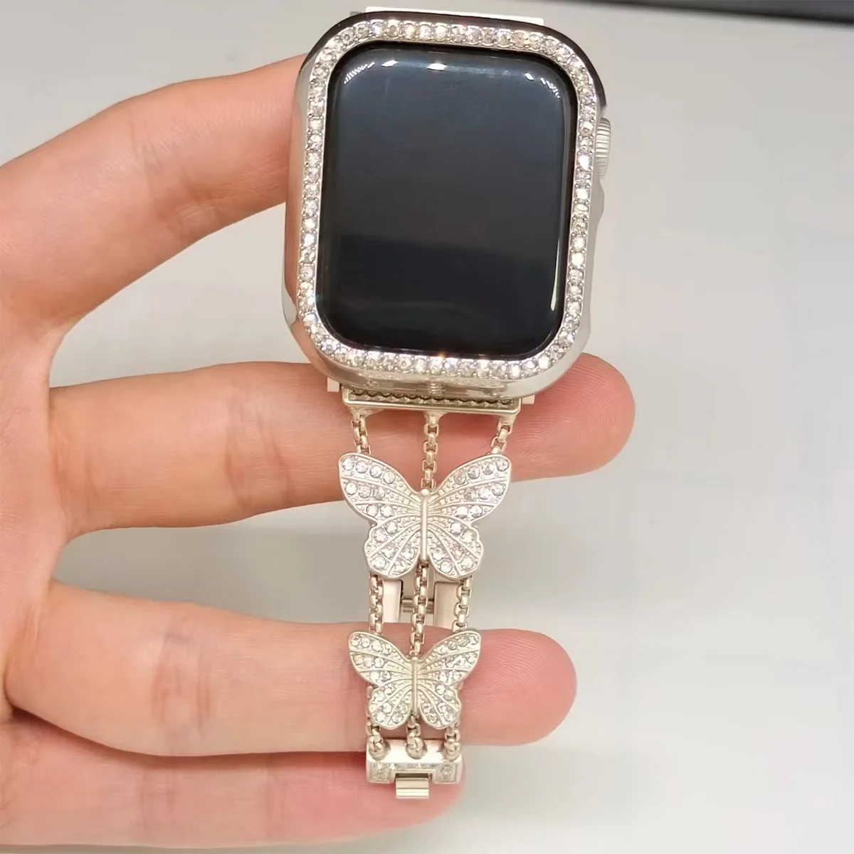 Metal strap for Apple watch band bracelet chain iwatch series8765SE4321SE Ultra lady Bling butterly38 40 41 44 45MM women wrist