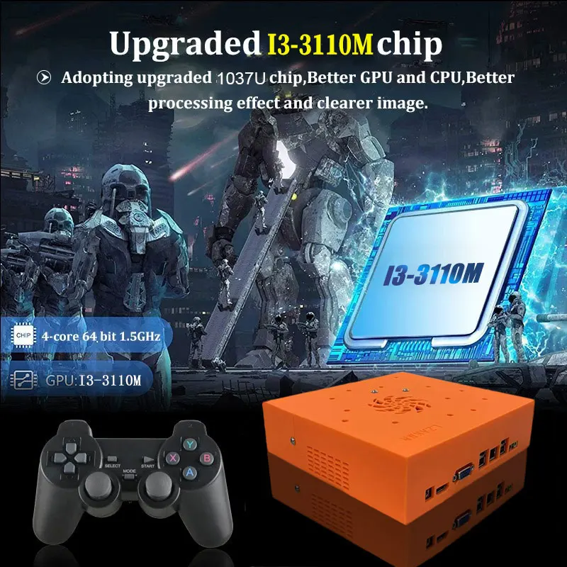 Фото Игровая консоль Windows11 M8 Plug and Play Retro I3-3110M 1T HDD 70000 + игры для Wii PS2 N64 PSP GameCube N64 Беспроводная ручка №5