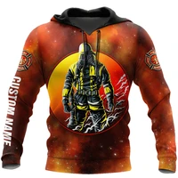 new european and american style brave firefighter 3d printed mens hoodie autumn unisex sweatshirt casual zip hoodie