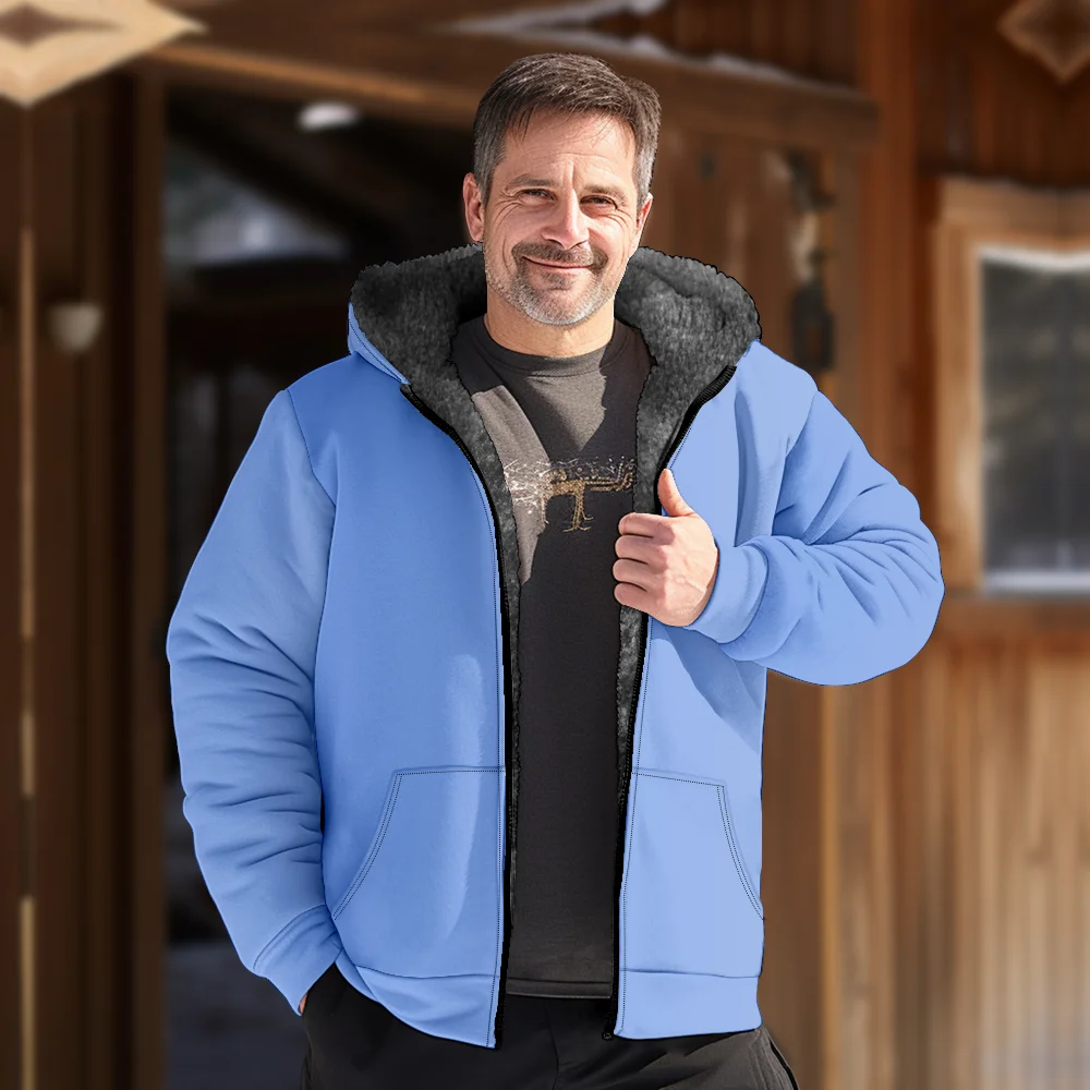 Мужские зимние куртки пальто небесно-голубой хлопковая одежда с градиентным