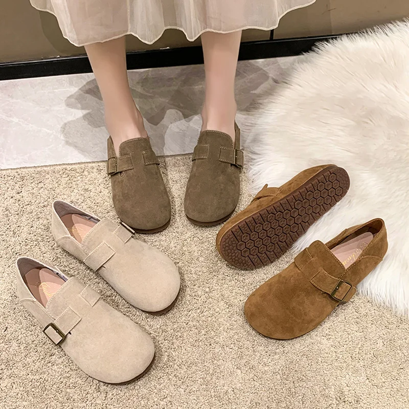 

Shallow Mouth Casual Woman Shoe Autumn Female Footwear Round Toe Slip-on Soft Winter Moccasin Fall Dress Slip On Lace-Up Slip-On