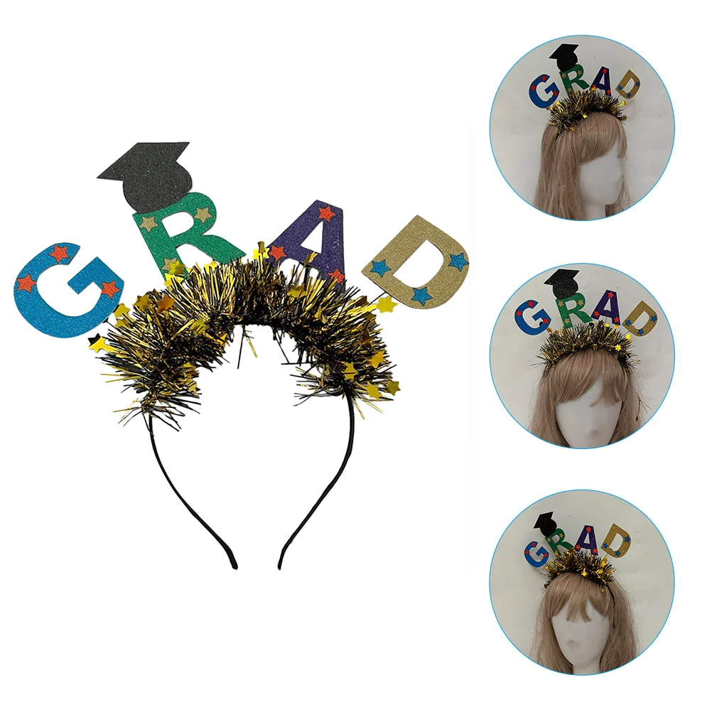 

Graduation Party Headwear Grad Cap Glitter Headband Graduated Party Supplies Grad Hair Hoop