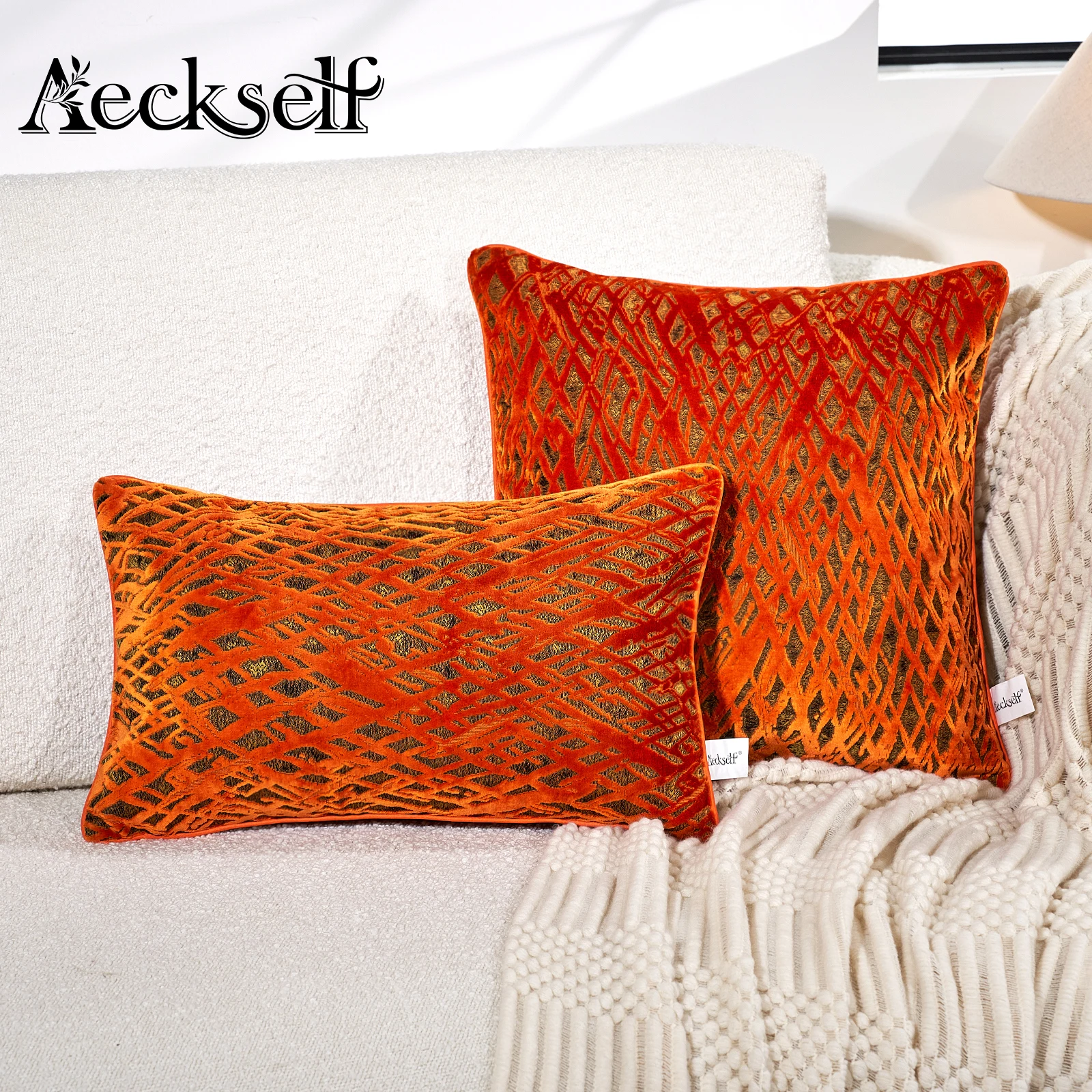 Роскошная бархатная наволочка Aeckself в полоску домашний декор декоративная