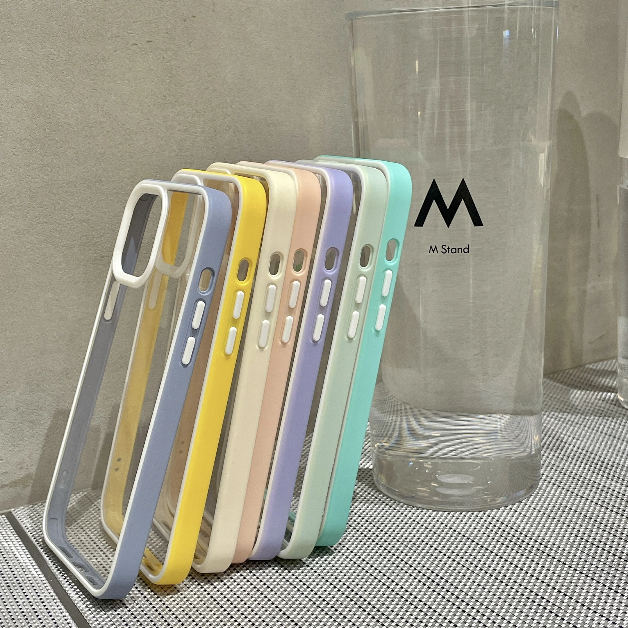 

2IN1 Phone Case For iPhone 13 12 11Pro Max XR XS X 7 8 Plus Candy Color Shockproof Soft Transparent Clear Back Cover Capa Bumper