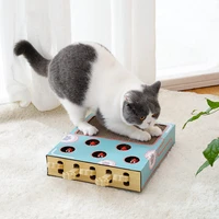 new cat scratcher cardboard whack a mole game 3 in 1 corrugated cat toy scratchers pad compatible with indoor cats accessories