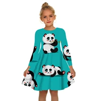 summer panda 3d print girls gorgeous dress white girl princess dress irregular tutu 2 17 y pink children leisure dresses panda