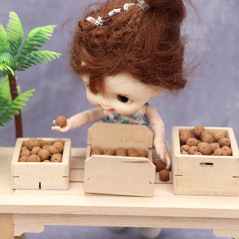 

1:12 Кукольный домик миниатюрная мебель из чистого массива дерева «сделай сам» три набора коробок коробки для фруктов и овощей три набора из ...