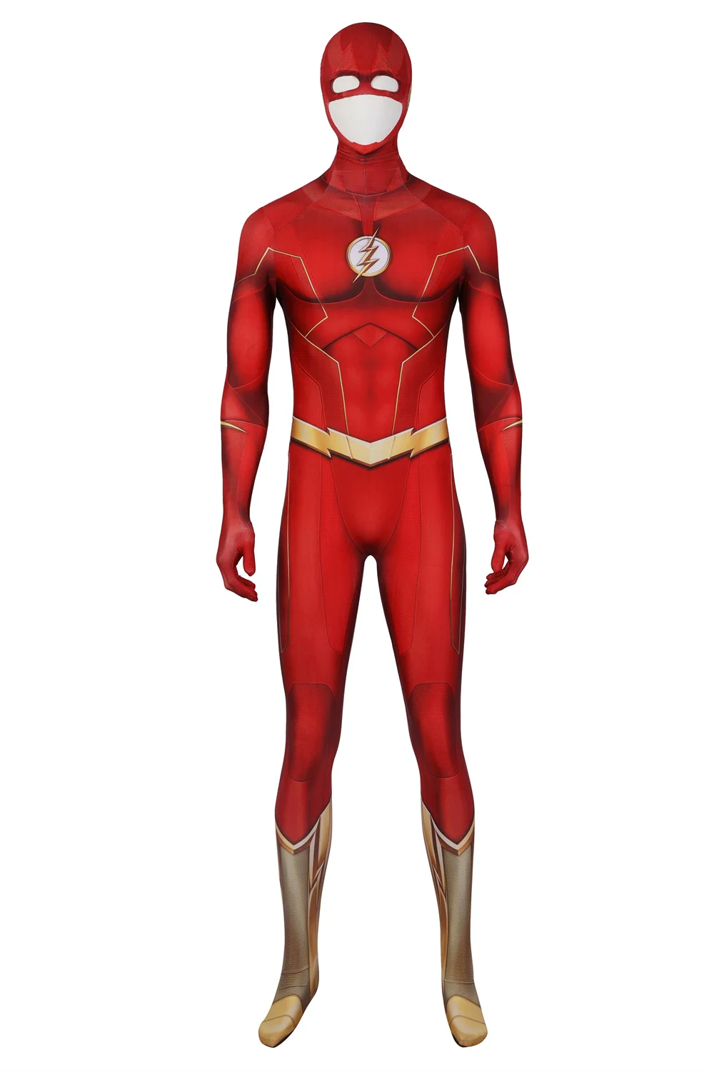 

Halloween Superhero Season 8 Barry Allen Cosplay 3D Printing Jumpsuit Fancy Hero Zentai Adult Battle Costume with Mask