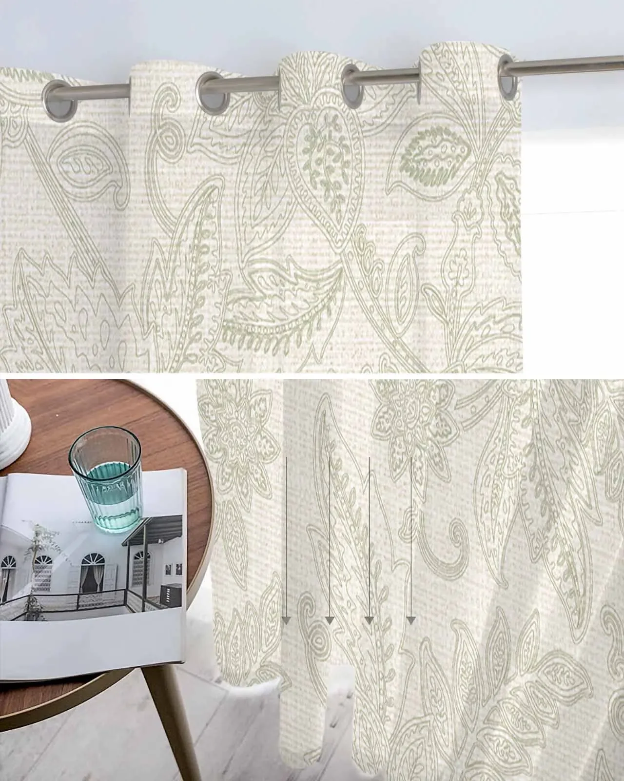 Винтажные элегантные комнатные шторы с цветочной текстурой для гостиной