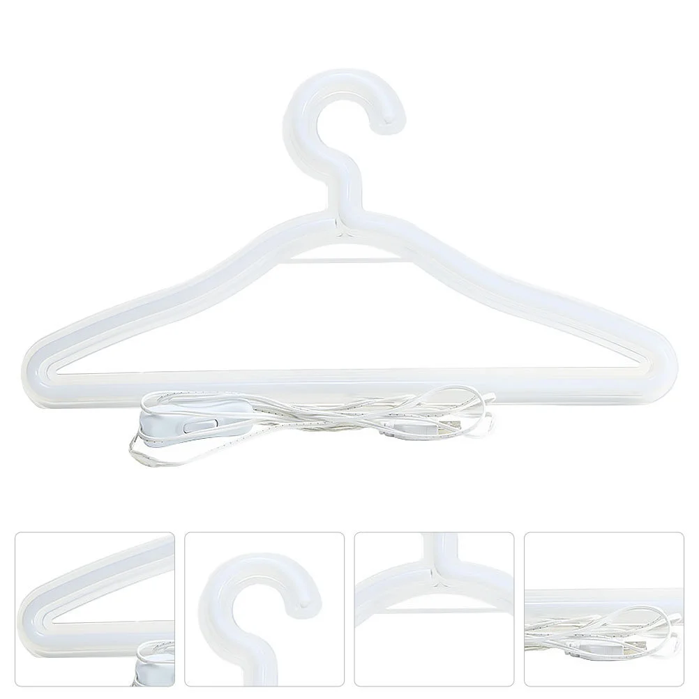 

Light Stand Practical Led Desk Lamp Sign Decor Clothes Hanger Shaped LED Coloured Lantern