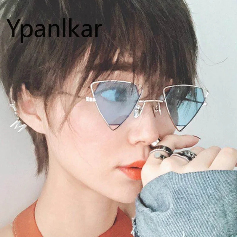 

New Fashion Punk Sunglasses Women Triangle Oculos New Vintage Glasses Openwork Metal Frame Fashion Sun Glasses Men Okulary