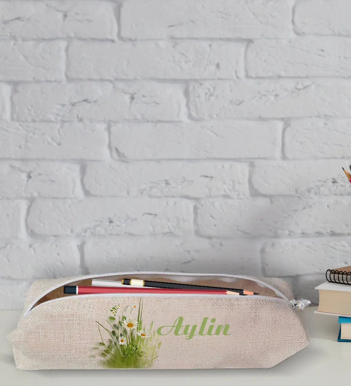 

Индивидуальная льняная ткань с маргариткой