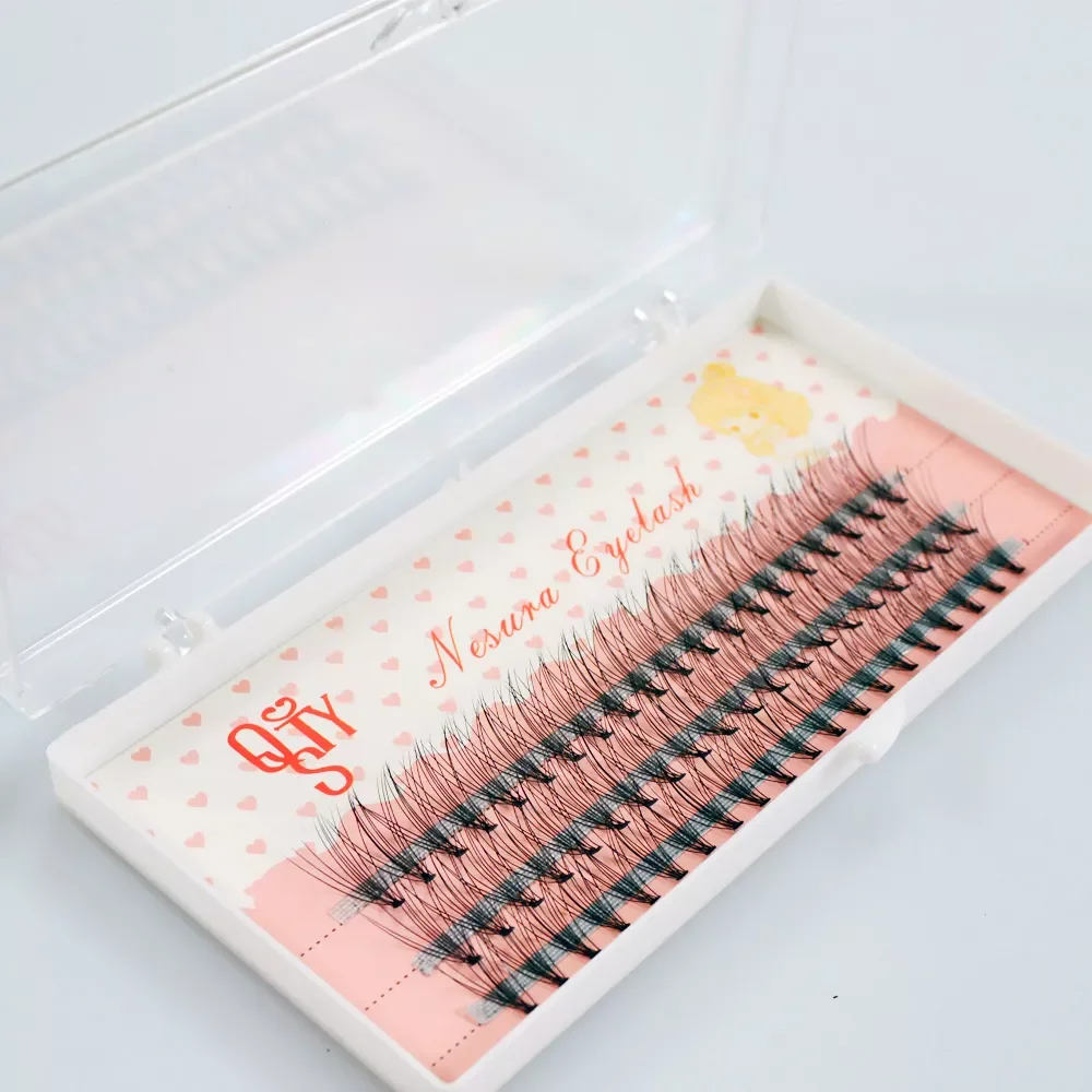 

2022NEW bonded cluste 10D Handmade Mink Natural Eyelash Extension individual lashes Nakeds Make up Cluster False Wispies Wholesa