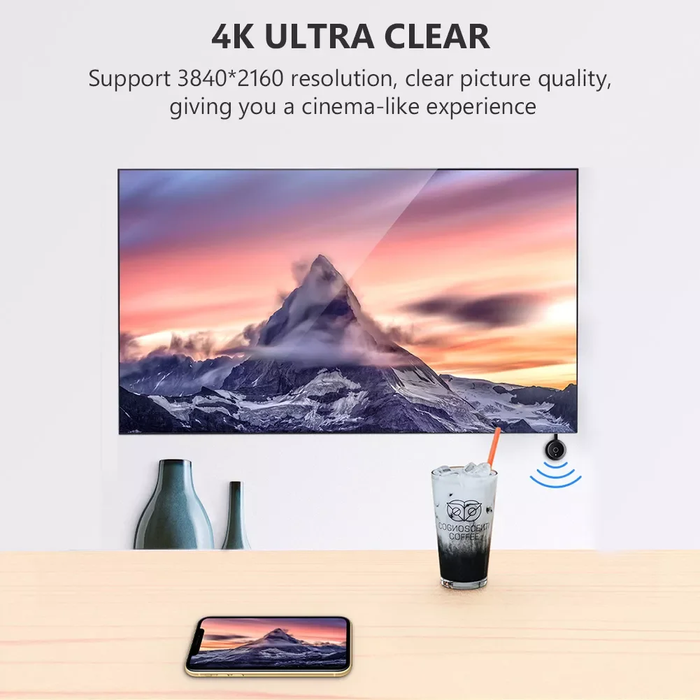 Новый ТВ-стик 4K 1080P дисплей для экрана Mira Anycast HDMI-совместимый ТВ-ключ Miracast Android