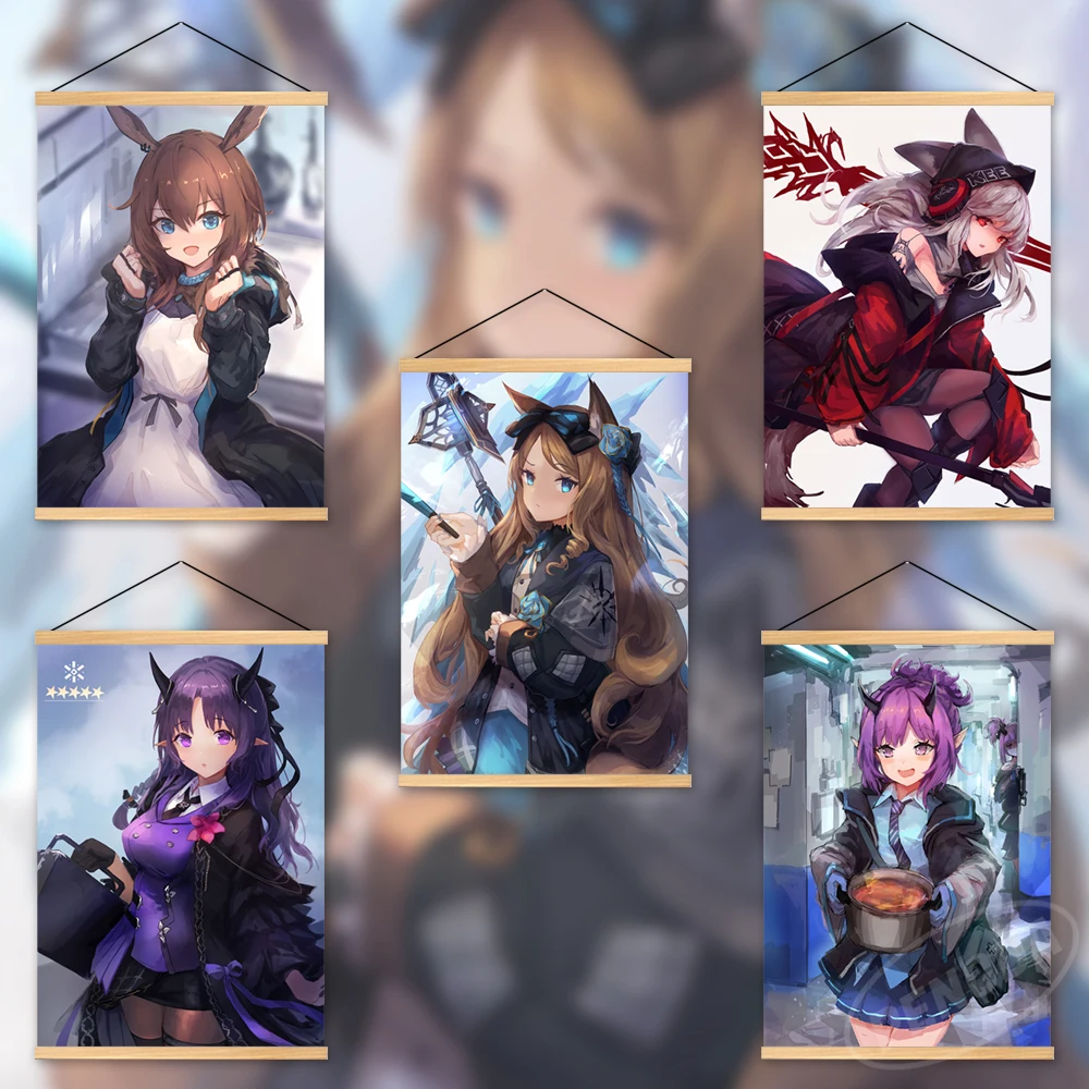 

Wall Artwork Arknights Canvas Game Pictures Suzuran Painting Amiya Print Frostleaf Poster Shamare Hanging Wooden Home Decoration