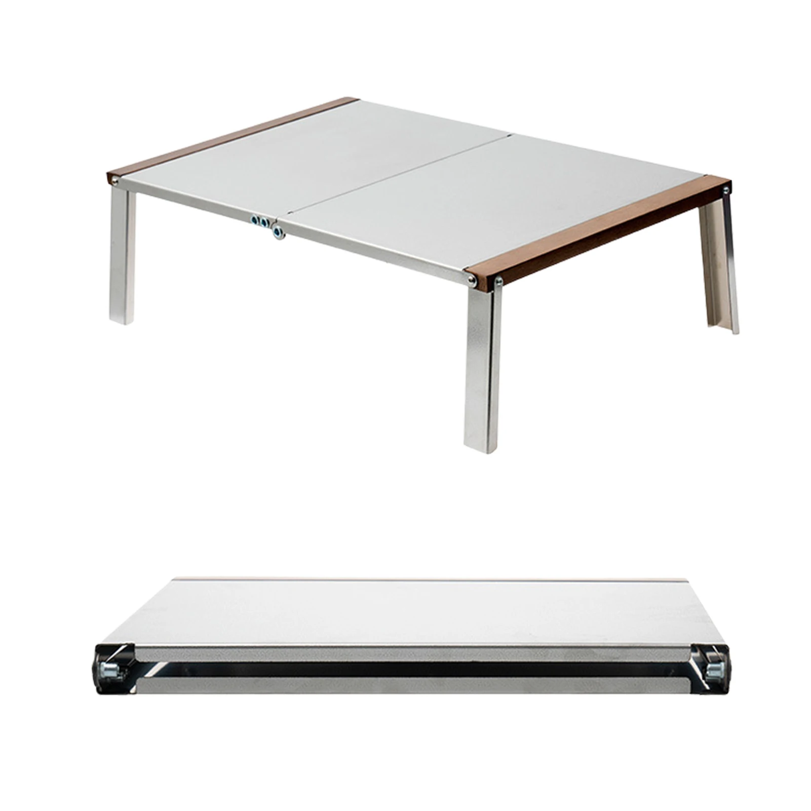 

Camping Folding Table Stainless Steel Table 2-Fold Compact Lightweight Desk For Kitchen Dining Room Camp Picnic Cooking Beach