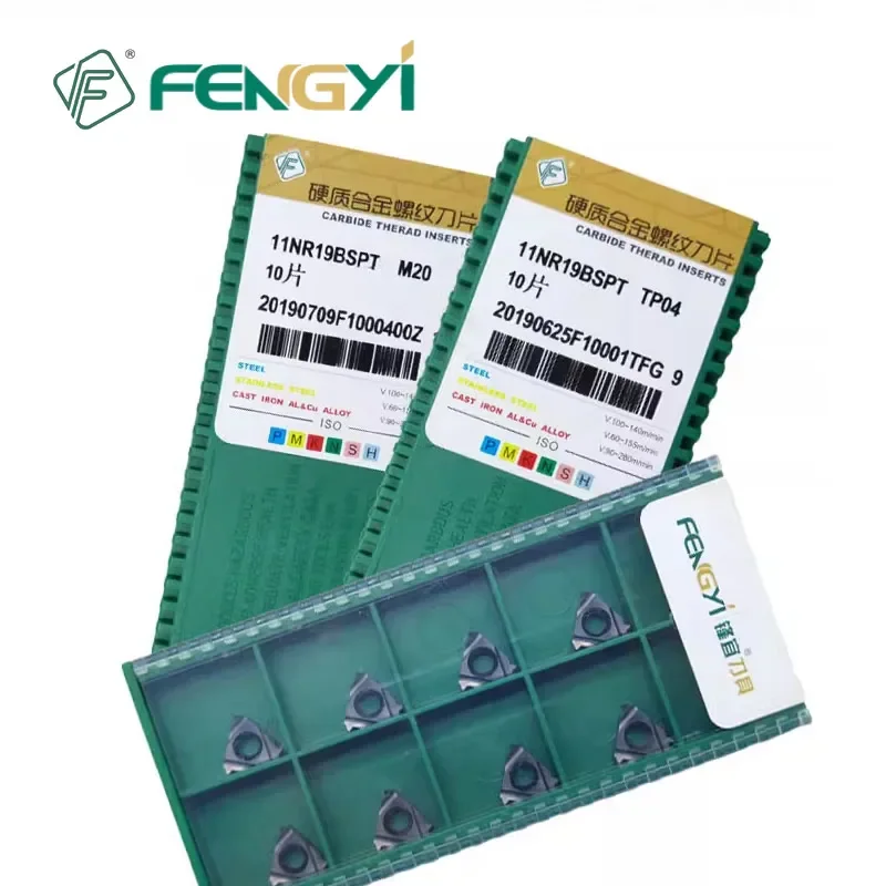 Фото FENGYI 11NR 16ER 11NR 28BSPT 19BSPT 14BSPT 11BSPT M20 TP04 BSPT 55 °   Твердосплавные пластины для токарной обработки резьбы по стандарту British Standard Pipe №3