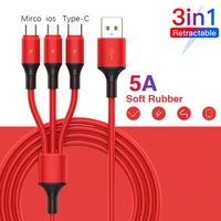 5 in 1 usb charging cable double shield super fast charging for iphone 13 pro max 12 pro 11 xs xr 8 7 6 multi data sync wire