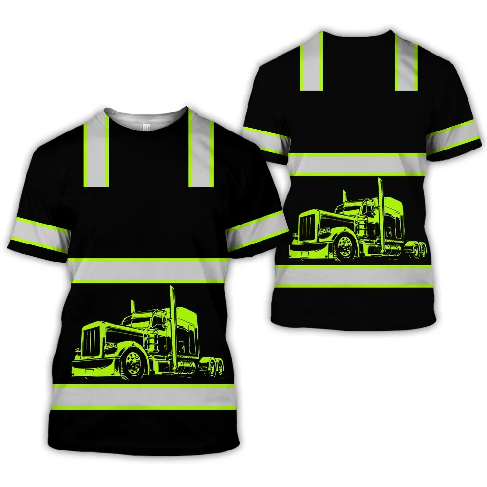 Футболка Da Lavoro Uomo Traspirante Estiva Stile Di Stampa 3D Trucker Sicembali Trasporto Uniforme Top Larghi