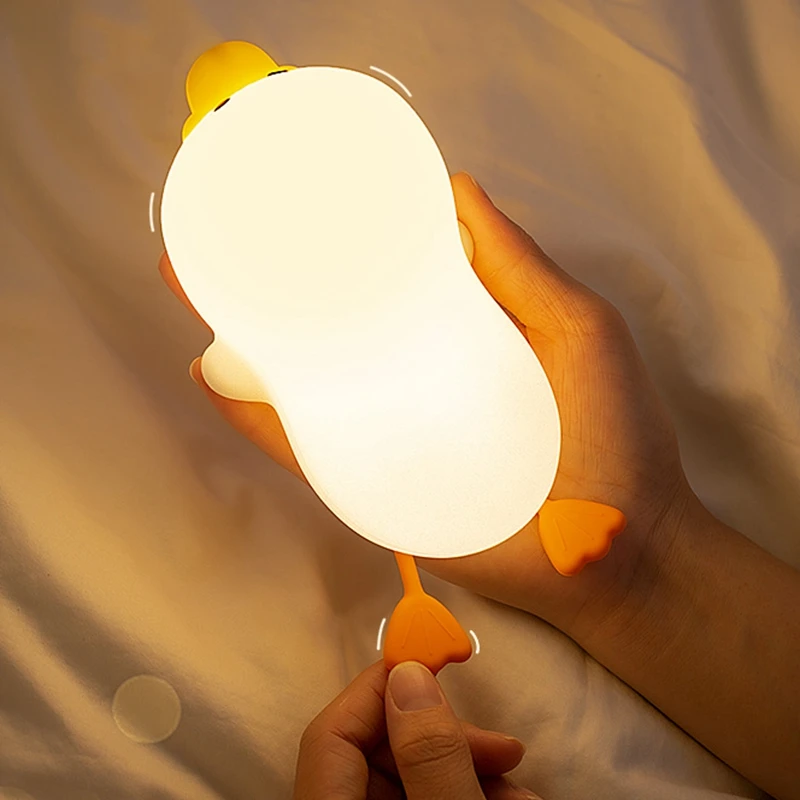 Креативный ночник в виде утки силиконовый светодиодный сенсорный светильник