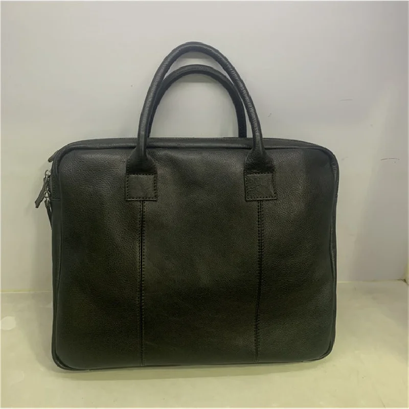 Retro Genuine Leather Men's Briefcase Luxury Cowhide Handbag Business Shoulder Messenger Bag Casual Conputer Laptop Bag For Male