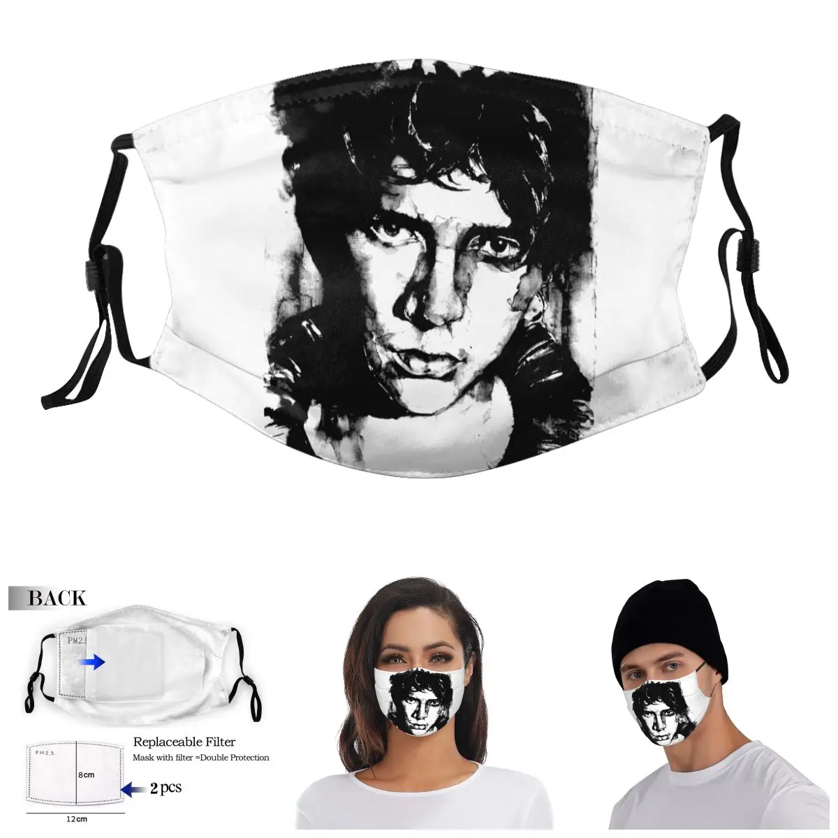 

INDOCHINE. NICOLA(1) R145 Adult Dust Mask Funny Vintage Grimace Activated Carbon Filter Mask