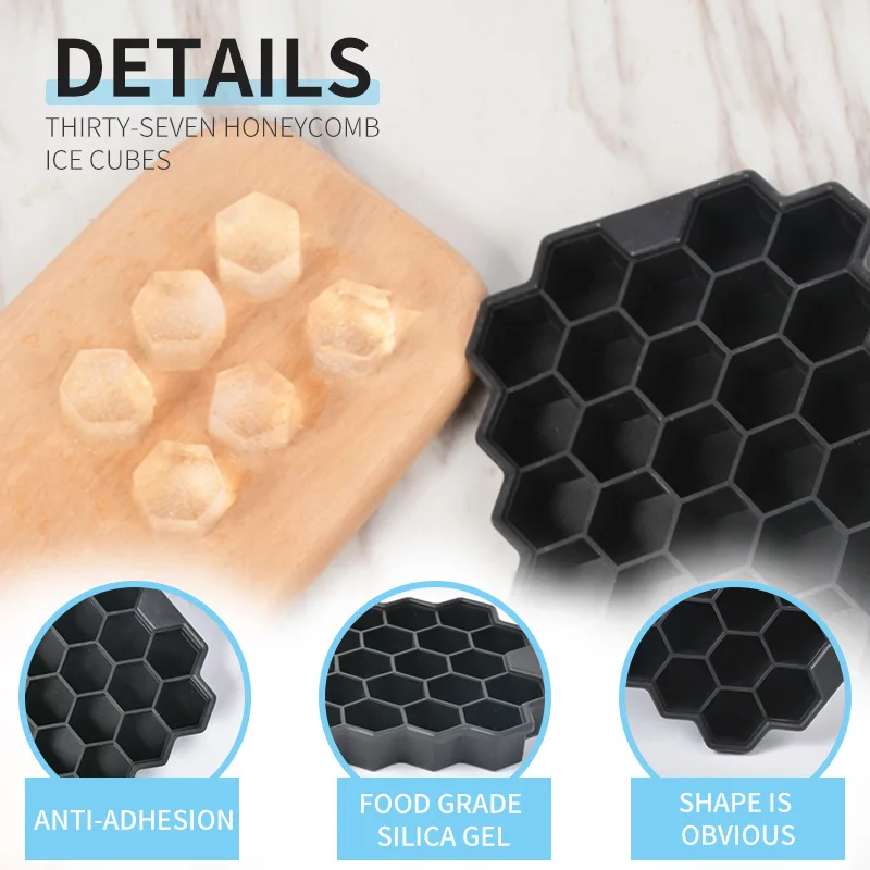 

Креативная сотовая форма для льда, льдогенератор, многоразовые лотки для льда, силиконовые кубики льда, пищевой класс, без БФА, форма со стандартом