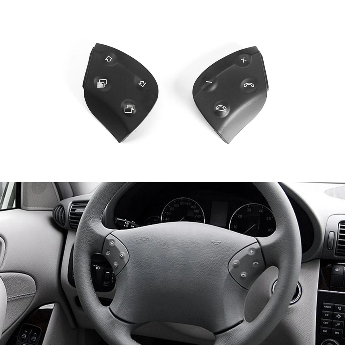 

Car Steering Wheel Switch Control Buttons for Mercedes-Benz W203 C Class C200 C260 2038701451