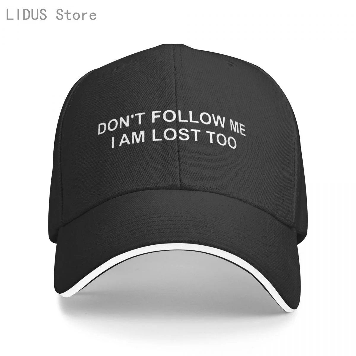 

DONT FOLLOW ME I AM LOST TOO Letter Print Baseball Cap Harajuku Pop Women Trucker Cap Fashion Men Adjustable Snapback Hat Bone