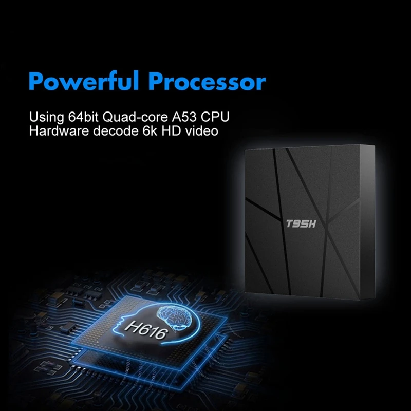 T95H Android 10 TV BOX Allwinner H616 4G RAM 64 ГБ ПЗУ Беспроводное подключение WIFI 6K HD-плеер для дома