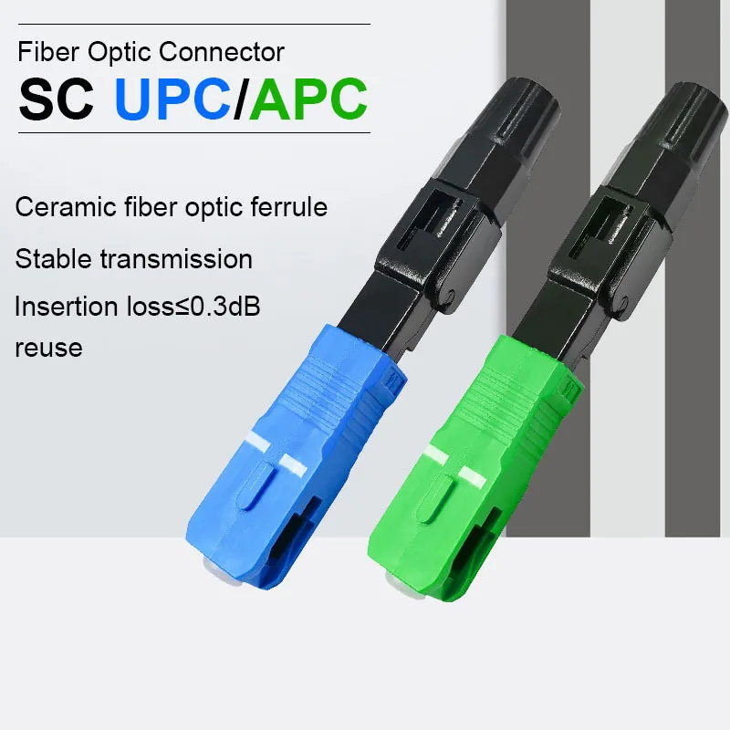 

FTTH Embedded Fiber Optic Fast Connector SC APC Single Mode Fiber Optic Adapter SC UPC Cold Connection Quick Field Assembly