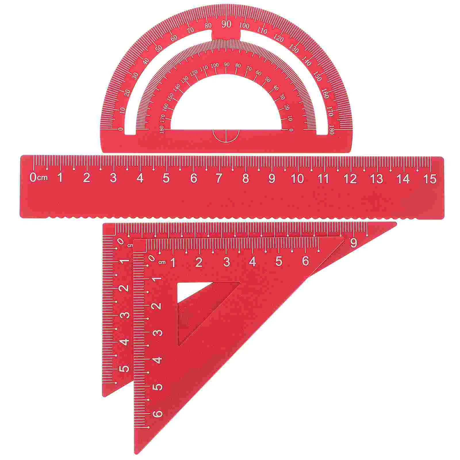 

Ruler Set Geometry Protractor Triangle Scale Metal Math Drafting Tools Aluminum Measuring Rulers Stationery Metric Drawing